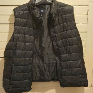 Gap Vest Mens XXL Black Quilted Puffer Lightweight Zippered Sleeveless Outerwear